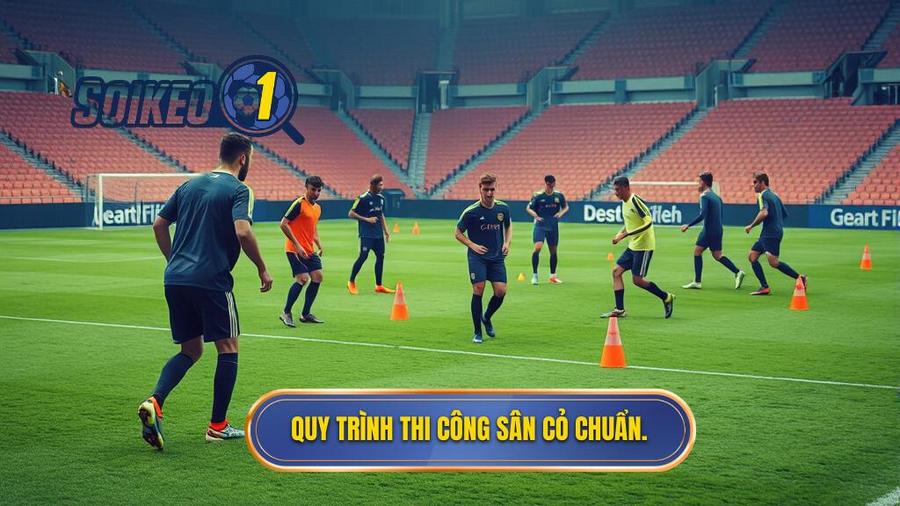 3. Quy trình thi công sân cỏ chuẩn.