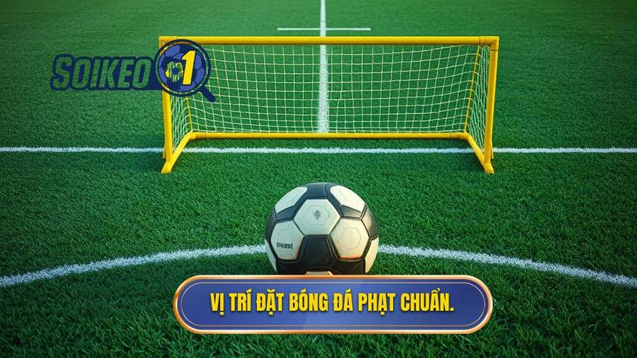 3. Vị trí đặt bóng đá phạt chuẩn.