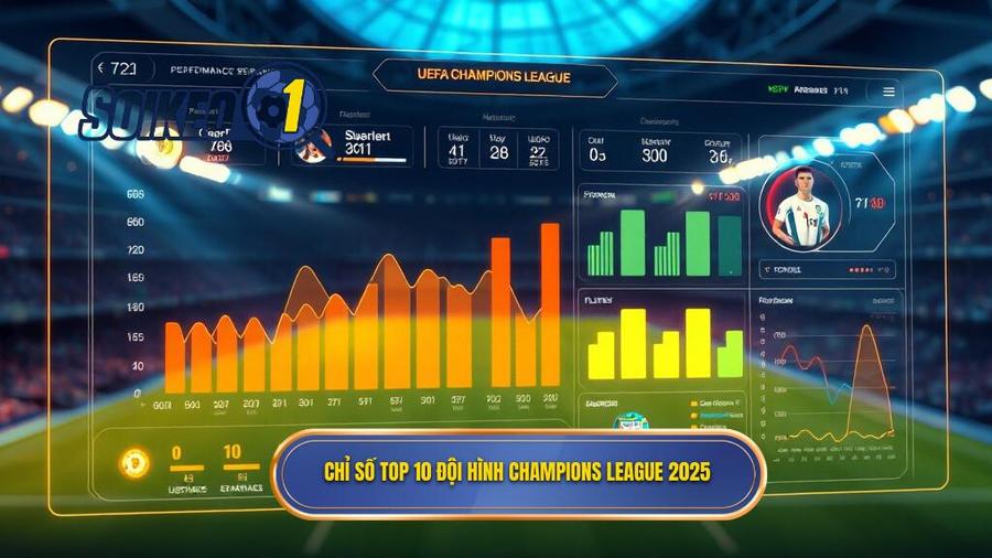 Bảng tổng hợp các chỉ số ấn tượng của Top 10 đội hình tiêu biểu Champions League 2025